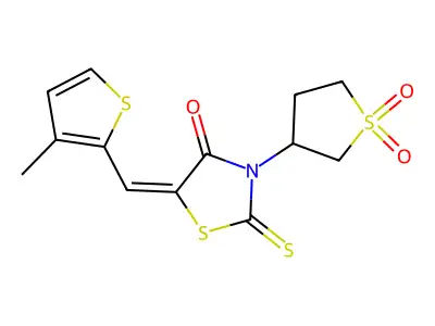 5-[(3-Methyl-2-thienyl)methylene]-3-(tetrahydro-1,1-dioxido-3-thienyl)-2-thioxo-4-thiazolidinone structure