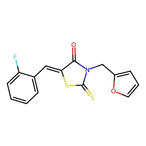 5-[(2-Fluorophenyl)methylene]-3-(2-furylmethyl)-2-thioxo-1,3-thiazolidin-4-one structure