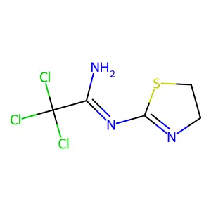 2,2,2-trichloro-N-[(2Z)-1,3-thiazolidin-2-ylidene]ethanimidamide structure