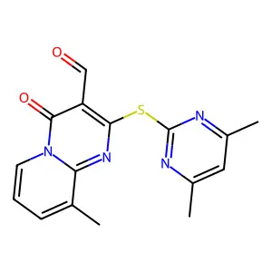 2-((4,6-dimethylpyrimidin-2-yl)thio)-9-methyl-4-oxo-4H-pyrido[1,2-a]pyrimidine-3-carbaldehyde structure