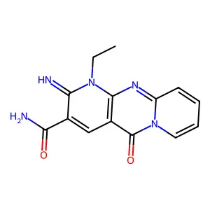 1-ET-2-Imino-5-oxo-1,5-dihydro-2H-dipyrido(1,2-A:2,3-D)pyrimidine-3-carboxamide structure