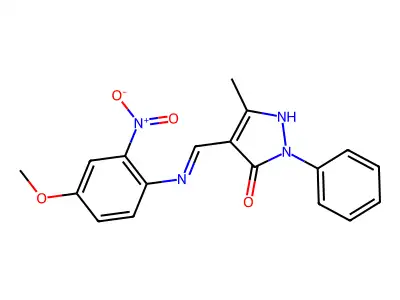 (4E)-4-[(4-methoxy-2-nitroanilino)methylidene]-5-methyl-2-phenylpyrazol-3-one structure