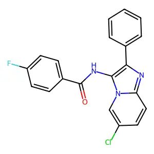 N-(6-chloro-2-phenylimidazo[1,2-a]pyridin-3-yl)-4-fluorobenzamide structure