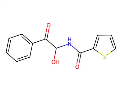 N-(1-hydroxy-2-oxo-2-phenylethyl)thiophene-2-carboxamide structure
