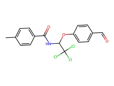 4-Methyl-N-(2,2,2-trichloro-1-(4-formylphenoxy)ethyl)benzamide structure