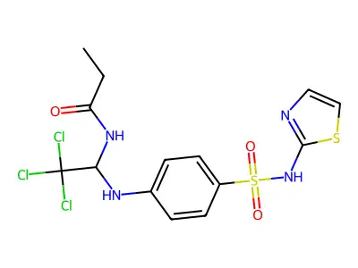 N-(2,2,2-Trichloro-1-(4-((1,3-thiazol-2-ylamino)sulfonyl)anilino)ET)propanamide structure