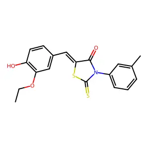 5-(3-Ethoxy-4-HO-benzylidene)-3-(3-methylphenyl)-2-thioxo-1,3-thiazolidin-4-one structure