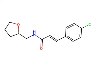 3-(4-chlorophenyl)-N-(oxolan-2-ylmethyl)prop-2-enamide structure