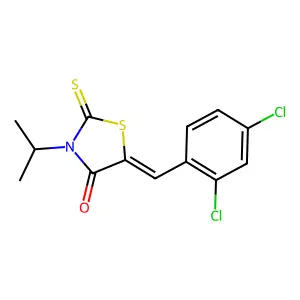 (Z)-5-(2,4-dichlorobenzylidene)-3-isopropyl-2-thioxothiazolidin-4-one structure