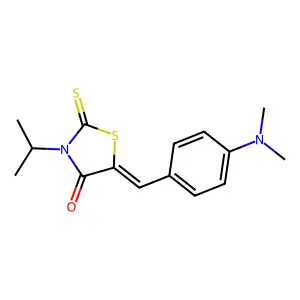 (Z)-5-(4-(dimethylamino)benzylidene)-3-isopropyl-2-thioxothiazolidin-4-one structure