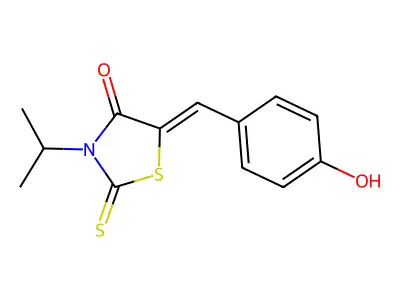 (5Z)-5-(4-hydroxybenzylidene)-3-(propan-2-yl)-2-thioxo-1,3-thiazolidin-4-one structure