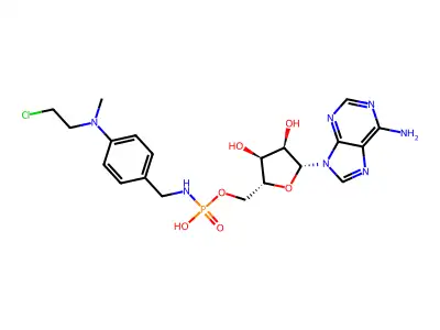 AMP-4-(N-2-chloroethyl-N-methylamino)benzylamidate structure