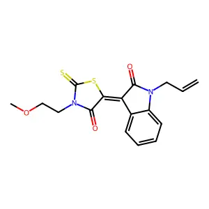 (3Z)-1-ALLYL-3-[3-(2-METHOXYETHYL)-4-OXO-2-THIOXO-1,3-THIAZOLIDIN-5-YLIDENE]-1,3-DIHYDRO-2H-INDOL-2-ONE structure