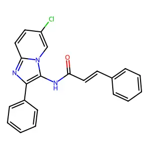 (2E)-N-(6-chloro-2-phenylimidazo[1,2-a]pyridin-3-yl)-3-phenylprop-2-enamide structure