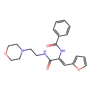 N-(2-(2-Furyl)-1-(((2-(4-morpholinyl)ethyl)amino)carbonyl)vinyl)benzamide structure