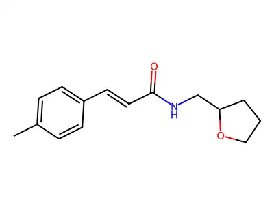 (E)-3-(4-methylphenyl)-N-(oxolan-2-ylmethyl)prop-2-enamide structure