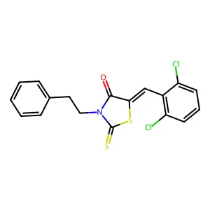 5-(2,6-Dichloro-benzylidene)-3-phenethyl-2-thioxo-thiazolidin-4-one structure