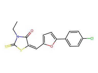 5-[5-(4-Chloro-phenyl)-furan-2-ylmethylene]-3-ethyl-2-thioxo-thiazolidin-4-one structure