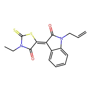 (3Z)-1-ALLYL-3-(3-ETHYL-4-OXO-2-THIOXO-1,3-THIAZOLIDIN-5-YLIDENE)-1,3-DIHYDRO-2H-INDOL-2-ONE structure