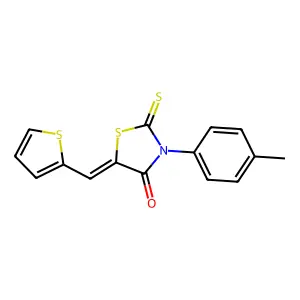 (5Z)-3-(4-methylphenyl)-5-(thiophen-2-ylmethylidene)-2-thioxo-1,3-thiazolidin-4-one structure