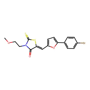 5-((5-(4-BR-PH)-2-Furyl)methylene)-3-(2-meo-ET)-2-thioxo-1,3-thiazolidin-4-one structure
