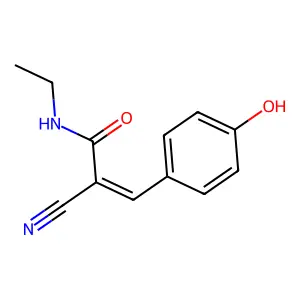 (Z)-2-cyano-N-ethyl-3-(4-hydroxyphenyl)prop-2-enamide structure