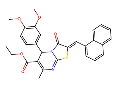 ethyl (2Z)-5-(3,4-dimethoxyphenyl)-7-methyl-2-(naphthalen-1-ylmethylidene)-3-oxo-2,3-dihydro-5H-[1,3]thiazolo[3,2-a]pyrimidine-6-carboxylate structure