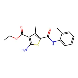 ethyl 2-amino-4-methyl-5-[(2-methylphenyl)carbamoyl]thiophene-3-carboxylate structure