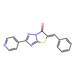 (Z)-5-benzylidene-2-(pyridin-4-yl)thiazolo[3,2-b][1,2,4]triazol-6(5H)-one structure