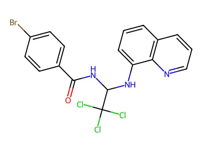 4-bromo-N-[2,2,2-trichloro-1-(8-quinolinylamino)ethyl]benzamide structure