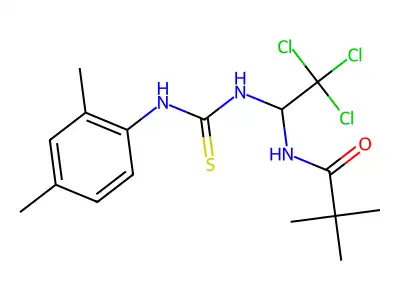 2,2-dimethyl-N-[2,2,2-trichloro-1-[(2,4-dimethylphenyl)carbamothioylamino]ethyl]propanamide structure