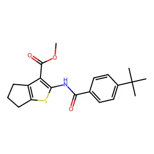 methyl 2-[(4-tert-butylbenzoyl)amino]-5,6-dihydro-4H-cyclopenta[b]thiophene-3-carboxylate structure