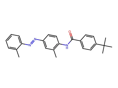 4-tert-butyl-N-{2-methyl-4-[(E)-(2-methylphenyl)diazenyl]phenyl}benzamide structure