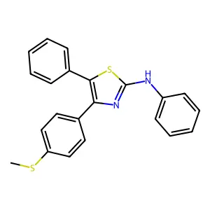 4-Thiazoline, 4-(4-methylthiophenyl)-5-phenyl-2-phenylimino- structure