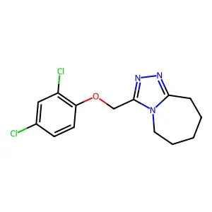 3-[(2,4-dichlorophenoxy)methyl]-6,7,8,9-tetrahydro-5H-[1,2,4]triazolo[4,3-a]azepine structure