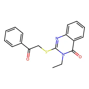 3-ethyl-2-((2-oxo-2-phenylethyl)thio)quinazolin-4(3H)-one structure