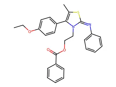 2-[4-(4-ethoxyphenyl)-5-methyl-2-phenylimino-1,3-thiazol-3-yl]ethyl Benzoate structure