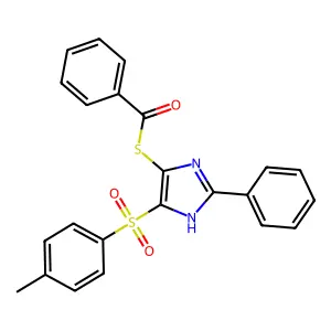 S-(2-phenyl-4-tosyl-1H-imidazol-5-yl) benzothioate structure
