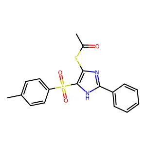 S-[5-(4-methylphenyl)sulfonyl-2-phenyl-1H-imidazol-4-yl] ethanethioate structure