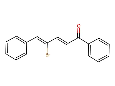 (2E,4Z)-4-bromo-1,5-diphenylpenta-2,4-dien-1-one structure