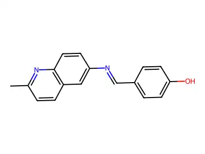 (E)-4-(((2-methylquinolin-6-yl)imino)methyl)phenol structure