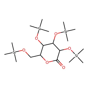 3,4,5-Tris(trimethylsilyloxy)-6-(trimethylsilyloxymethyl)oxan-2-one structure