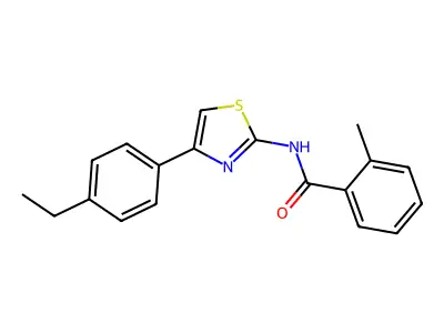 N-[4-(4-ethylphenyl)-1,3-thiazol-2-yl]-2-methylbenzamide structure