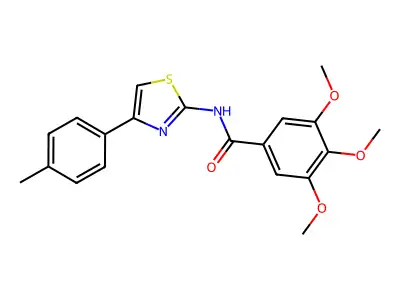 3,4,5-trimethoxy-N-[4-(4-methylphenyl)-1,3-thiazol-2-yl]benzamide structure