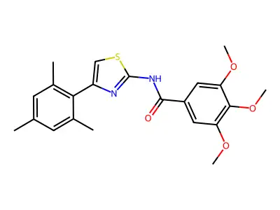 3,4,5-trimethoxy-N-[4-(2,4,6-trimethylphenyl)-1,3-thiazol-2-yl]benzamide structure