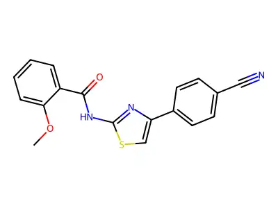 N-[4-(4-cyanophenyl)-1,3-thiazol-2-yl]-2-methoxybenzamide structure