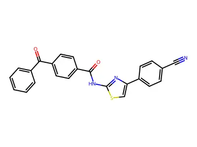 4-benzoyl-N-[4-(4-cyanophenyl)-1,3-thiazol-2-yl]benzamide structure