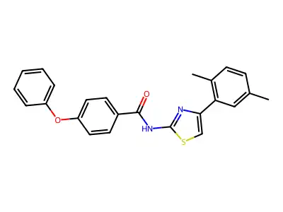 N-[4-(2,5-dimethylphenyl)-1,3-thiazol-2-yl]-4-phenoxybenzamide structure