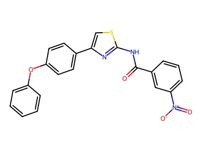 3-nitro-N-[4-(4-phenoxyphenyl)-1,3-thiazol-2-yl]benzamide structure
