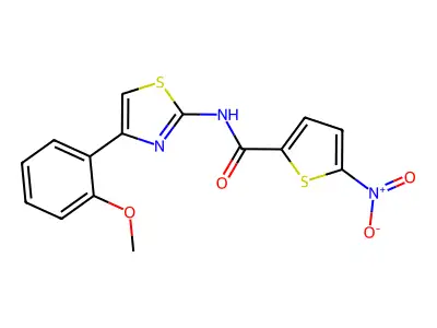 N-[4-(2-methoxyphenyl)-1,3-thiazol-2-yl]-5-nitrothiophene-2-carboxamide structure